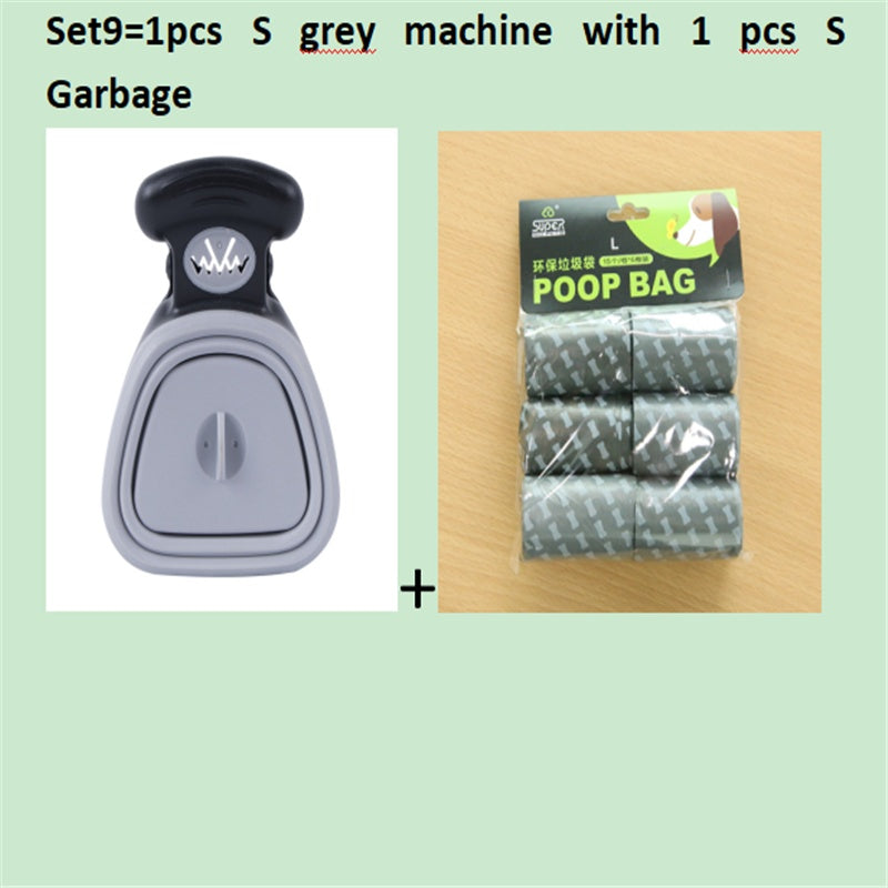 Foldable Dog Pooper Scooper For Travel With 1 Roll Biodegradable Bags Clean Up Excreta Easily