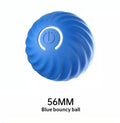Blue 56MM bouncy dog ball with glowing power icon