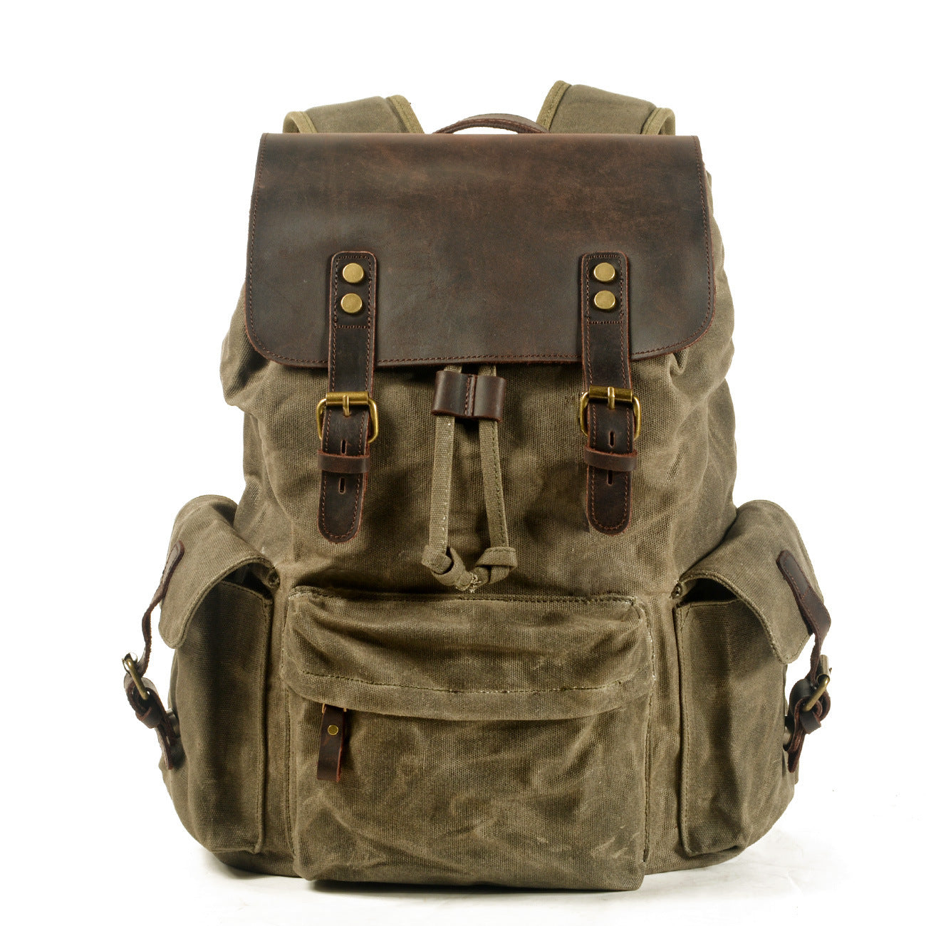 Men's Canvas Casual Backpack Oil Wax Laptop Travel Bag Muchuan 20 to 35L European Retro