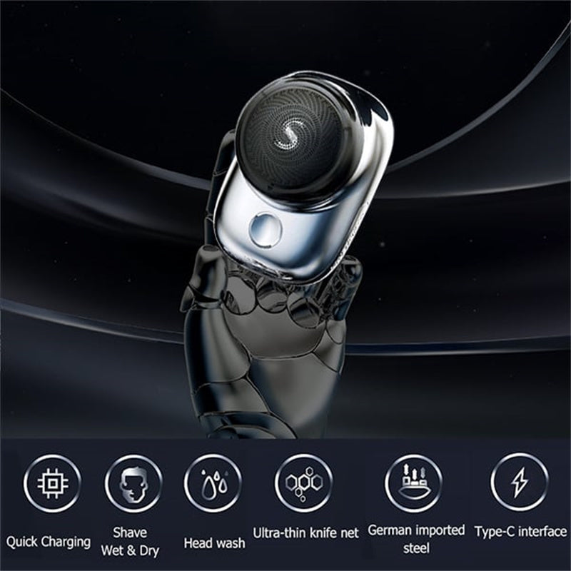 Electric Mini Travel Shaver For Men Pocket Size Cordless USB Rechargeable Shaver For Face And Beard 60 Day Battery Life