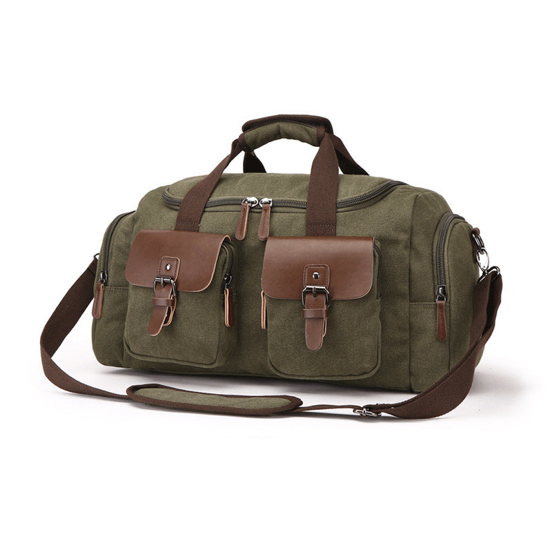 European American Style Canvas Travel Bag Portable For Leisure Travel Durable Design