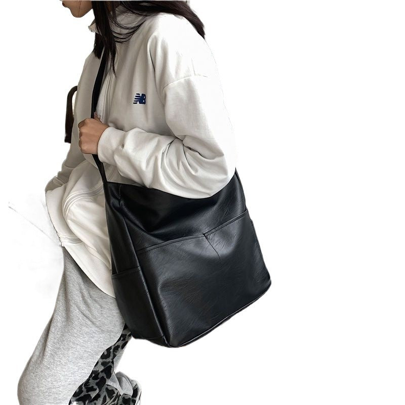 Trendy Cool Mens Crossbody Large Capacity Corduroy Black Casual Shoulder Bag for Business Travel