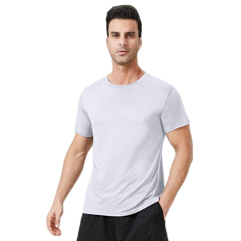 Mens Loose Fit Milk Silk Training T Shirt For Running And Gym Fitness Wear Breathable Moisture Wicking Athletic
