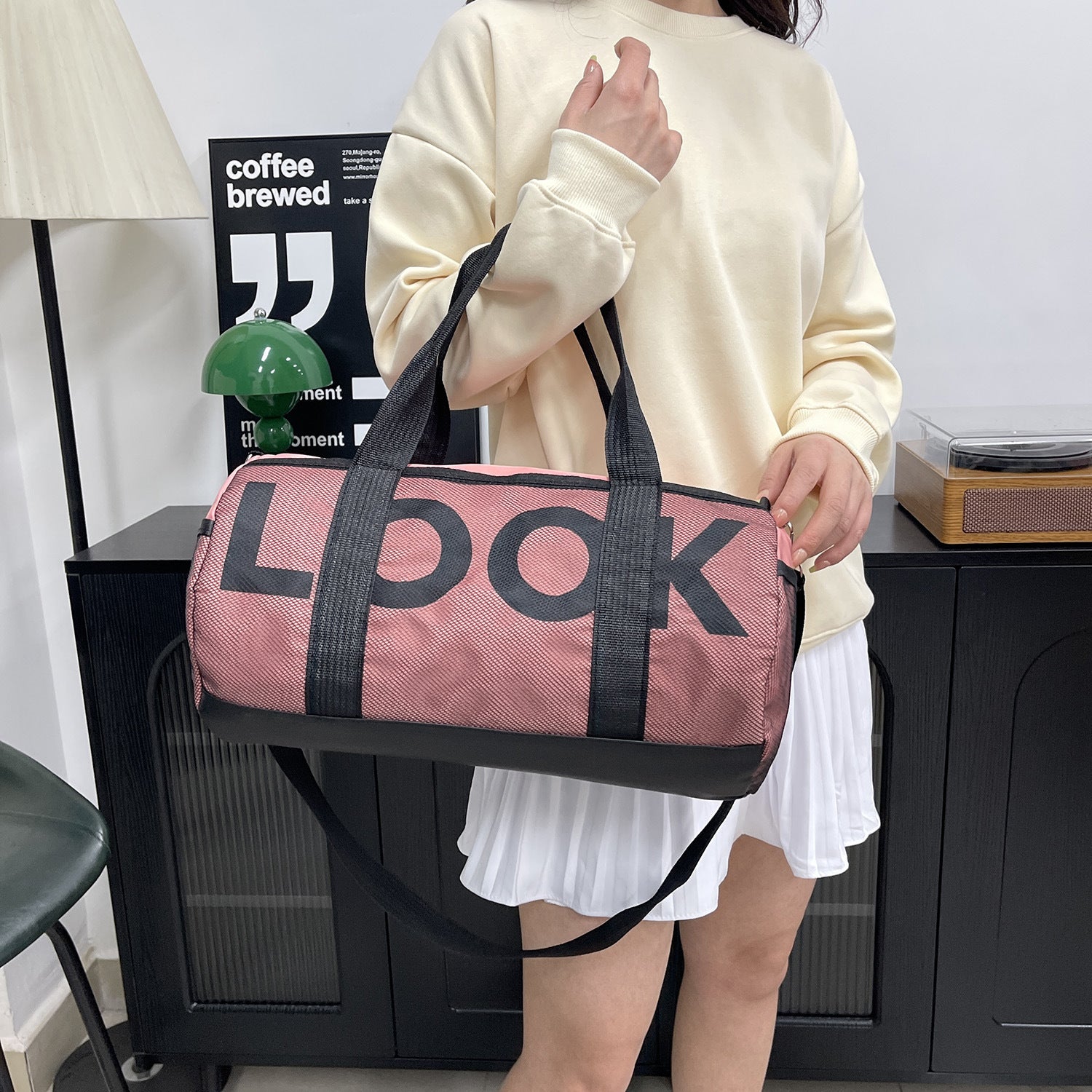 Dry Wet Separation Travel Gym Bag For Sports And Yoga Breathable Nylon With Inner Polyester Lining