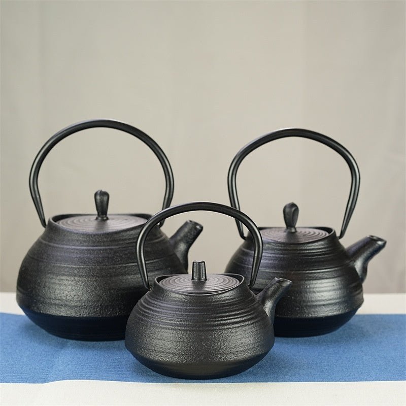 600ml Kettle Teapot With Tea Filter Assorted Designs Cast Iron Style Tea Set For Stove Top