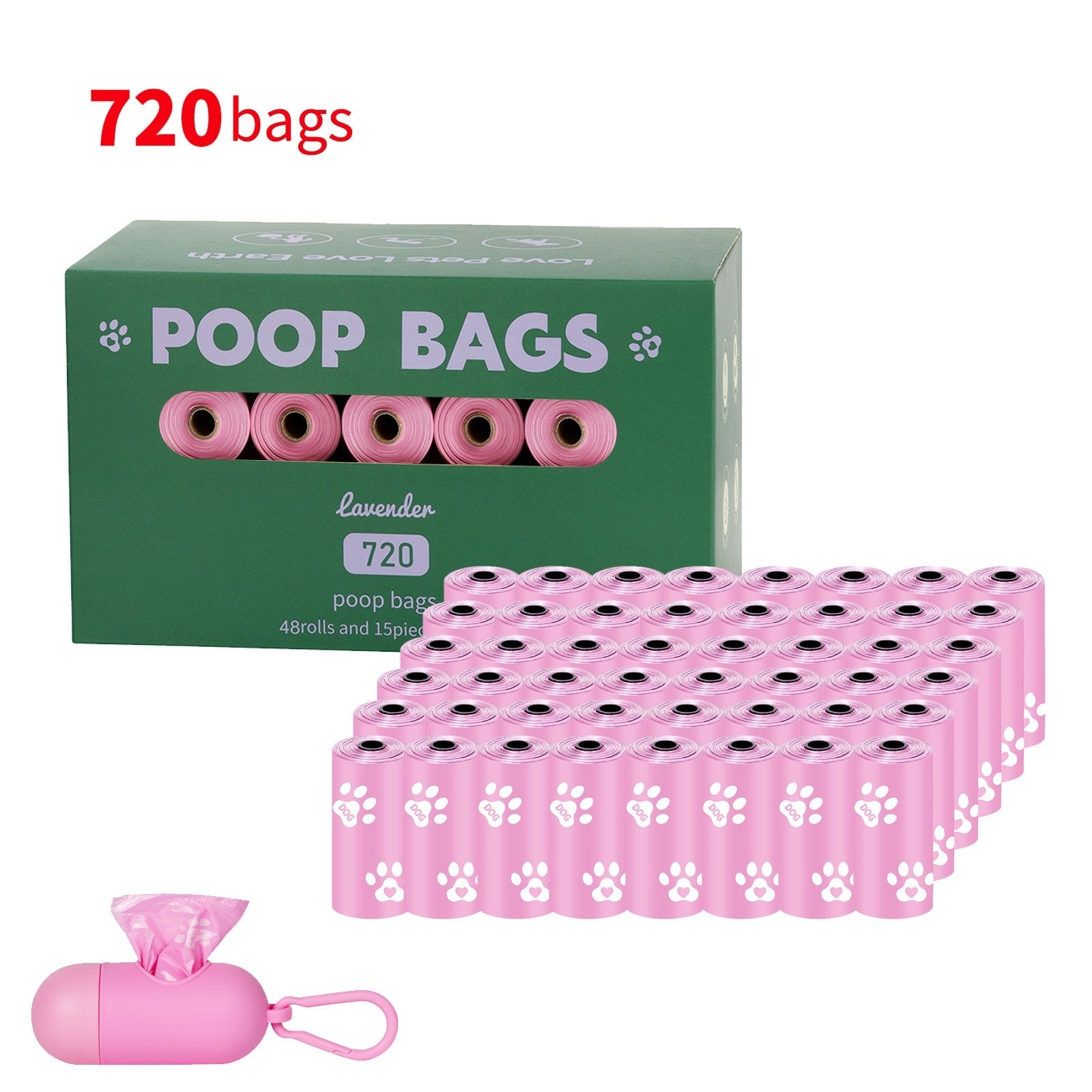 Vest Style Dog Waste Bags 120 Count Degradable Poop Picking Bags Green PE Material