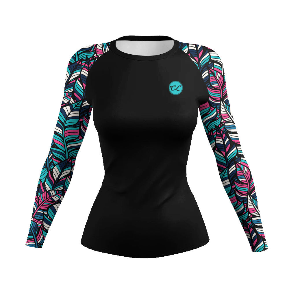 Women's Slim Fit Long Sleeve Workout Top for Running Fitness and Gym Exercise Clothing