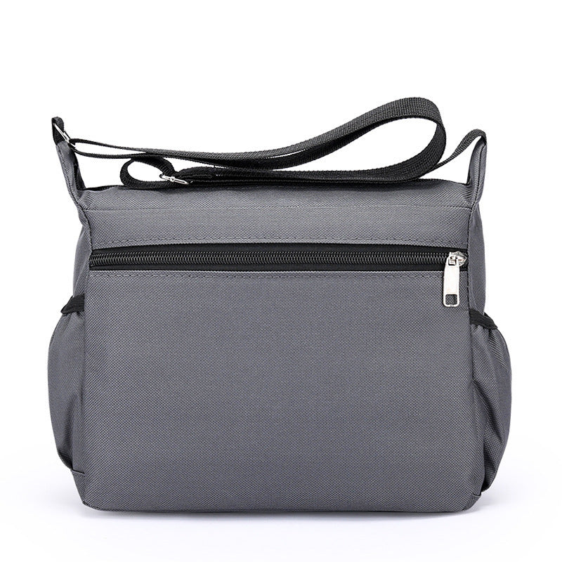 Mens Outdoor Multi Layer Zipper Messenger Bag Nylon For Daily Use Street Trend Black Blue Green Gray
