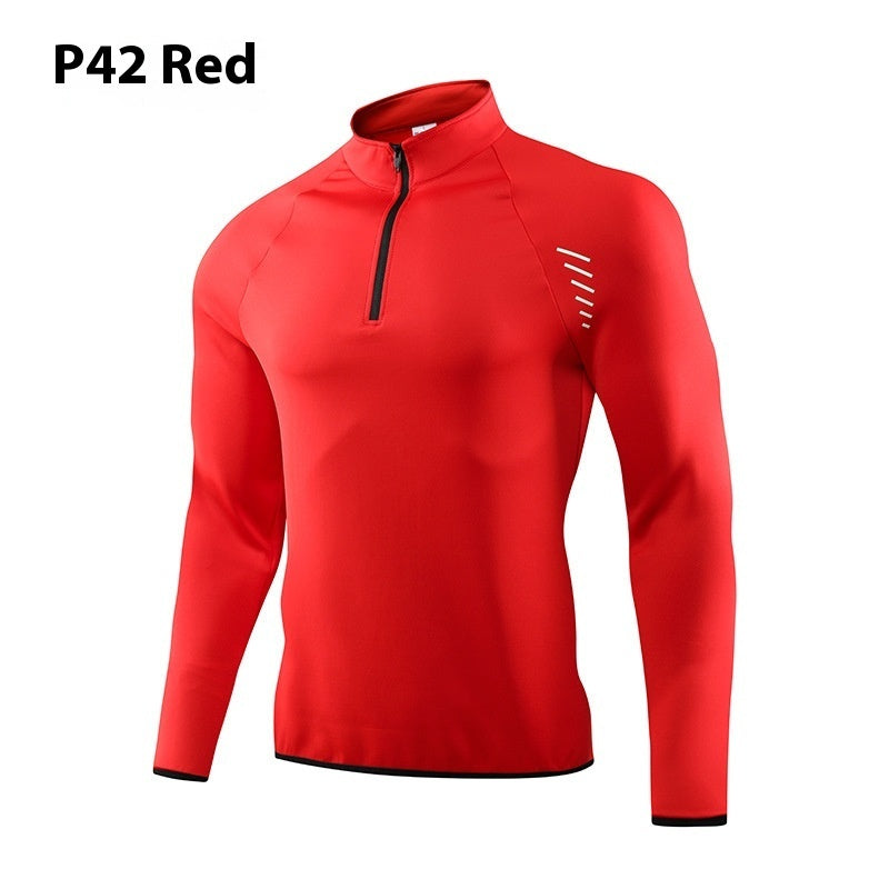 Unisex Half Zip Quick Dry Running Top For Outdoor Fitness And Cycling Available In Black Red Green Blue XS To XXXL