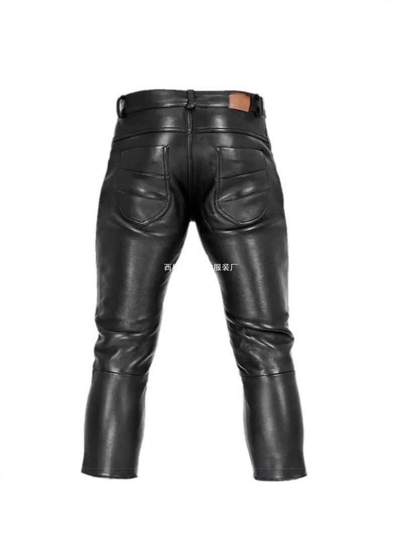 Men's Slim Fit Punk Black Trousers