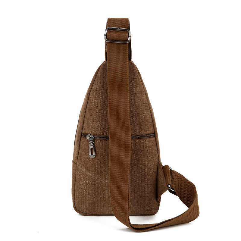 Wear Resistant Large Capacity Canvas Crossbody Chest Bag For Travel 17x7x30 cm Blue Black Brown Army Green Khaki