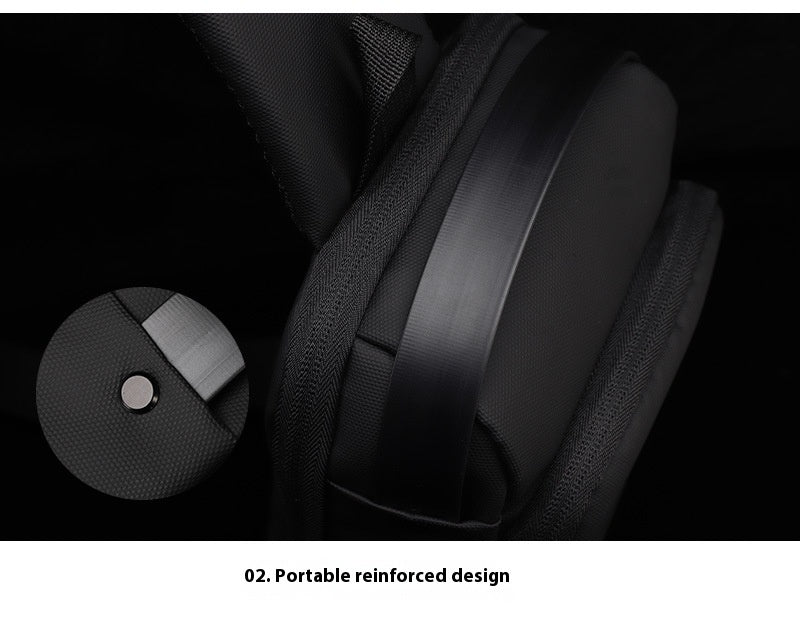 Men's USB Charging Crossbody Bag for Sports and Everyday Use Black Polyester Shoulder Bag