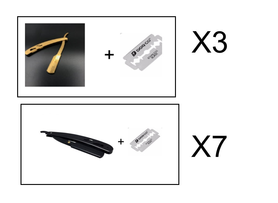 Stainless Steel Razor With 10 Blades Professional Straight Razor For Smooth Clean Shave