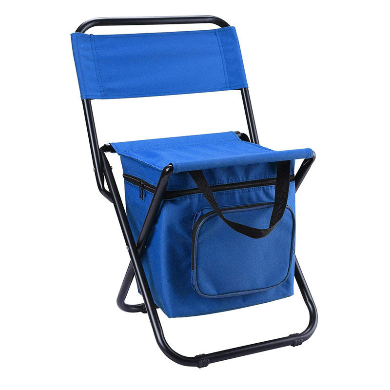 Folding Fishing Chair with Cooler Bag - Portable Camping Backpack Chair