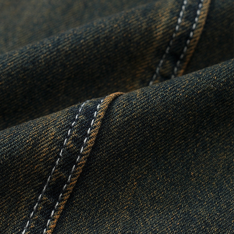 Men's Clothing Street Three-dimensional Cutting Worn Jeans