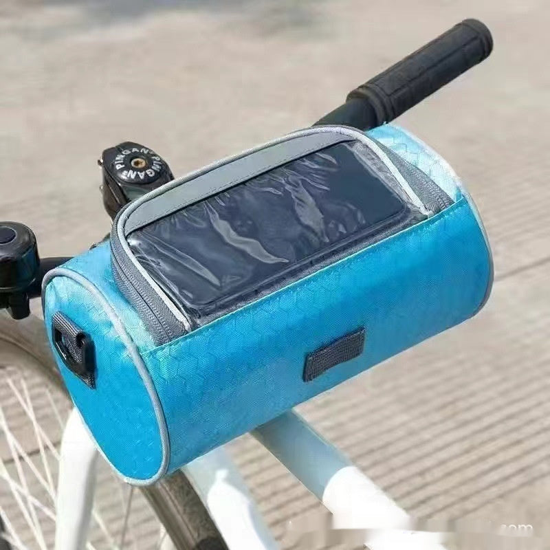 Mountain Bike Front Bag With 5 Inch Touch Screen Navigation Padded Oxford Cloth Durable