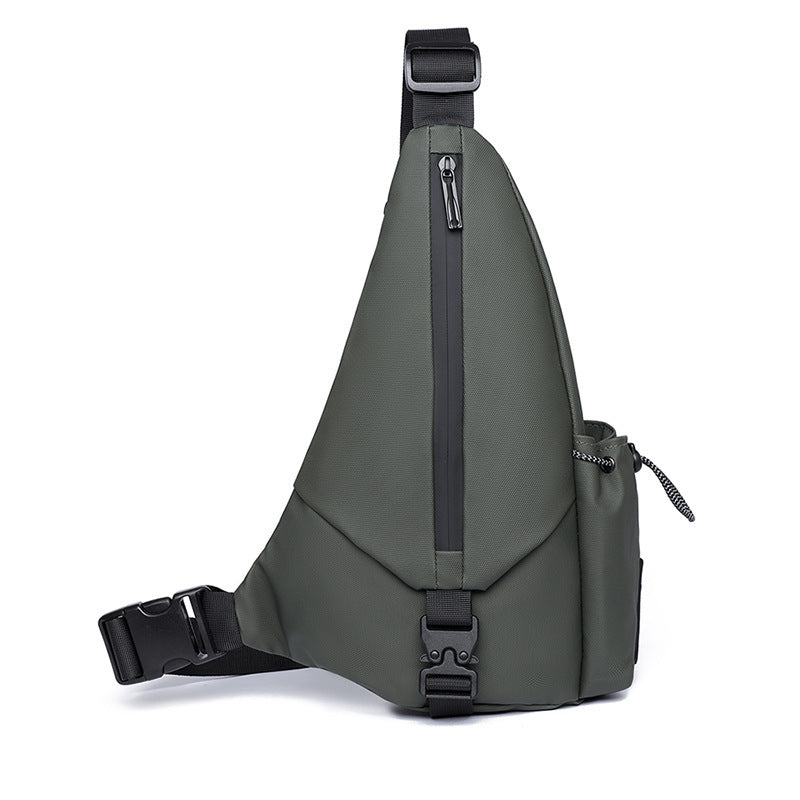 Derm Mens Crossbody Motorcycle Chest Bag Triangle Sunday Bag Waterproof Durable Everyday Carry Gray Black Green Blue