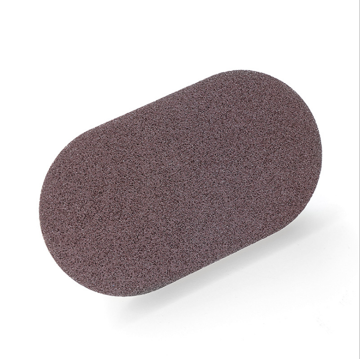 Brown emery cleaning pad, oval abrasive sponge