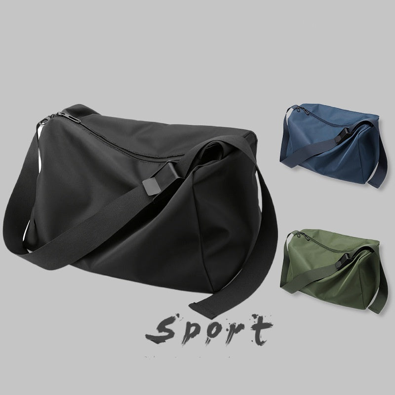 Mens Shoulder Bag Lightweight Water Repellent Sports Crossbody Nylon Bag Available In Black And Blue Travel Gym Outdoor