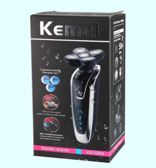 Smart Rechargeable Razor Multi Head Shaver Kit With Nose Hair Cutter Corner Cutter Head Cleaning Brush Charging Base