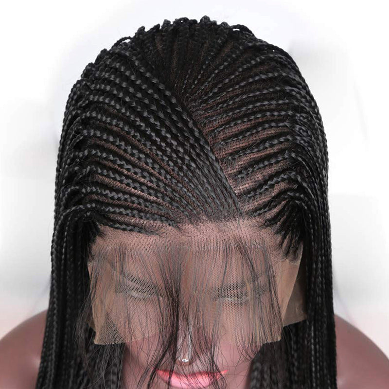 Braided Synthetic Lace Front Wig - Black