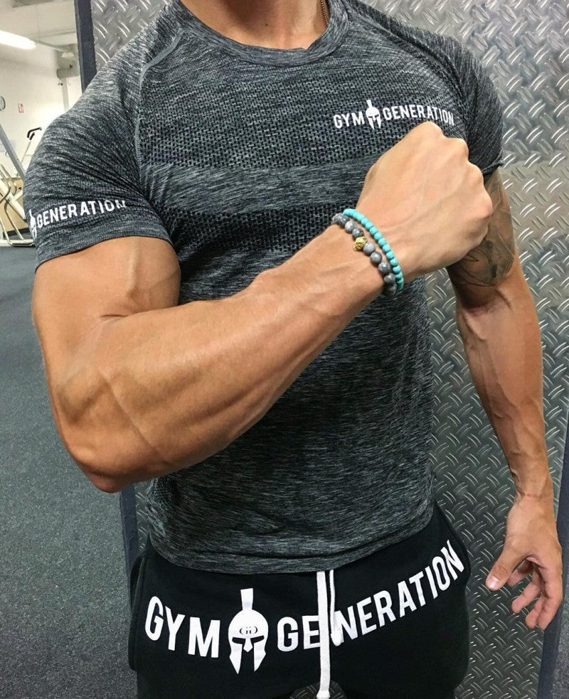 Short Sleeve Polyester Workout Clothing For All Sizes M To XXXL Orange Blue Grey Light Grey