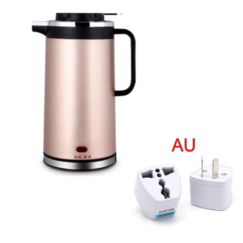 Compact Electric Kettle 2L Double Insulated Stainless Steel With Scale Window And Push Button Operation 1000W