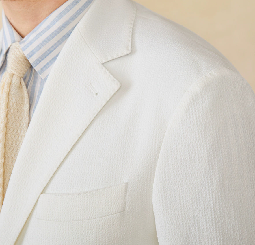 Seersucker All-match Single-breasted Slim-fitting Suit