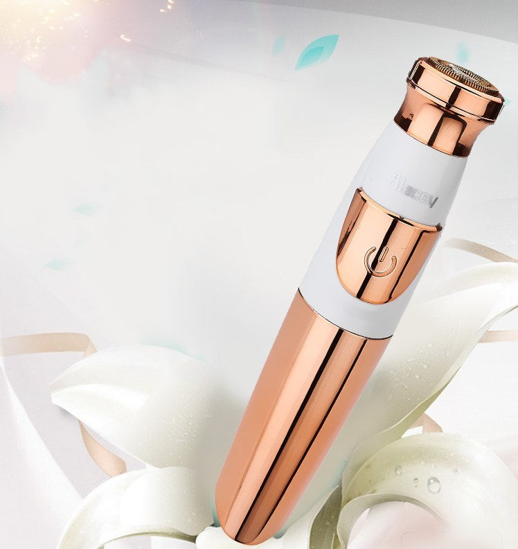 Lipstick Shaped Electric Shaver For Women Hair Removal AY 326 Gold ABS Body Shaving Device
