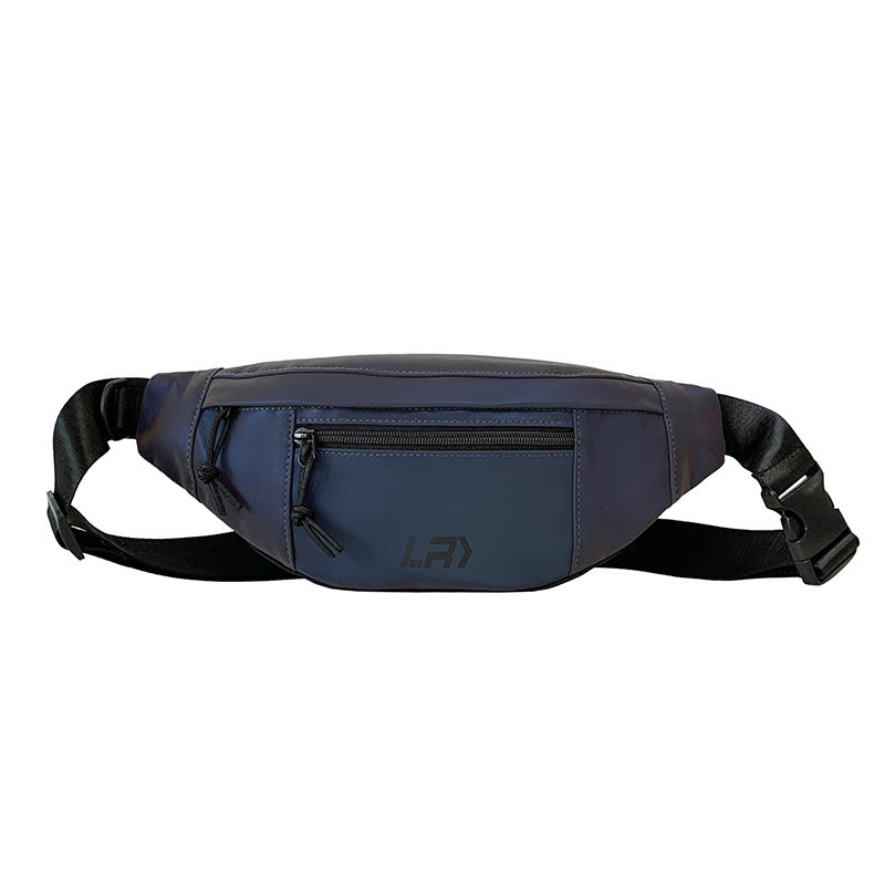 Reflective Crossbody Chest Bag For Cycling Breathable Oxford Cloth In Blue Or Gray