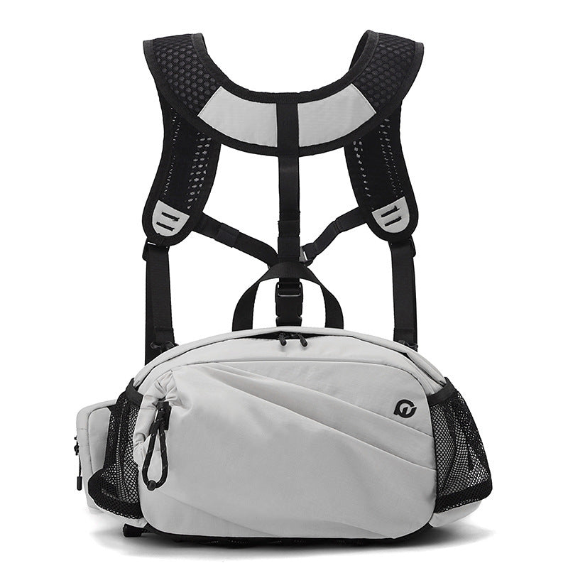 Unisex Outdoor Travel Waist Bag Backpack Nylon With Polyester Lining Black Milky White Dark Blue Brown Army Green