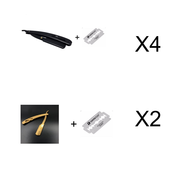 Stainless Steel Razor With 10 Blades Professional Straight Razor For Smooth Clean Shave