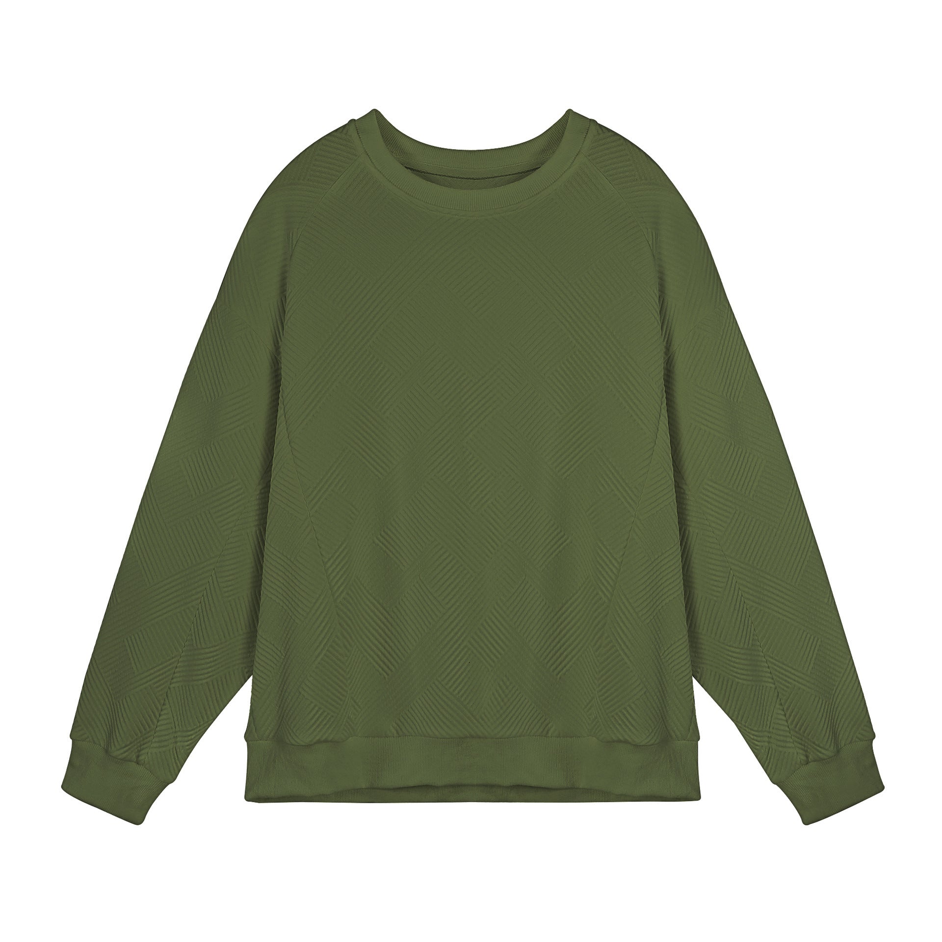 Twill Jacquard Long-sleeved Sweater Men's Spring And Autumn Round Neck