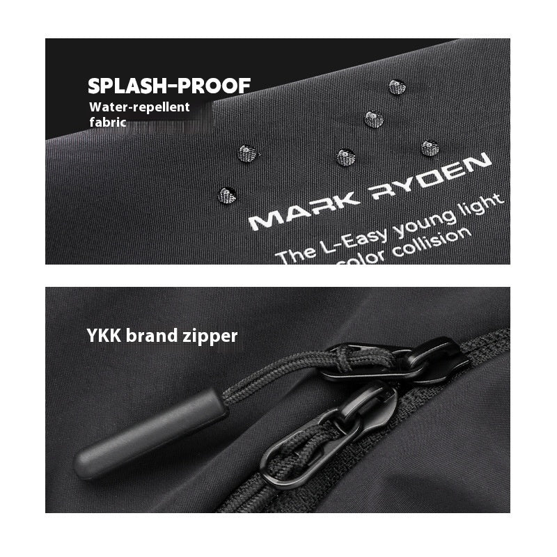 Mens Crossbody Bag Oxford Cloth Chest Bag Portable Single Shoulder Backpack For Travel Blue Black