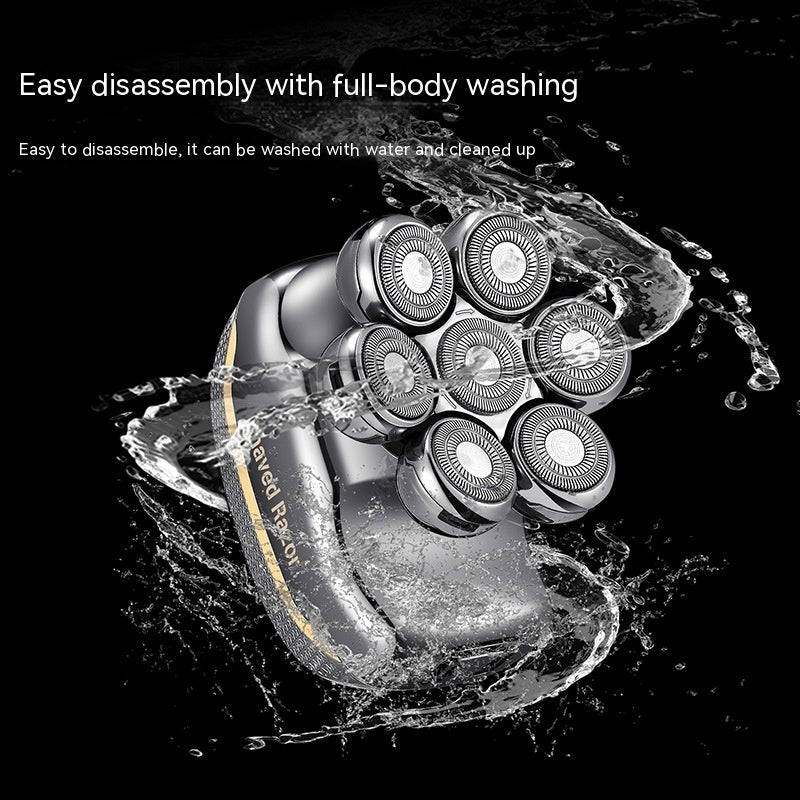 7-Head Electric Shaver with LED Display - Intelligent Hair Clipper
