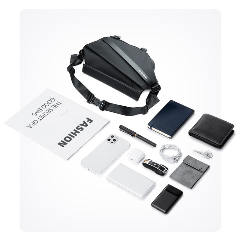 PVC Leisure Large Capacity Chest Bag for Men Breathable Riding Single Shoulder Street Trend