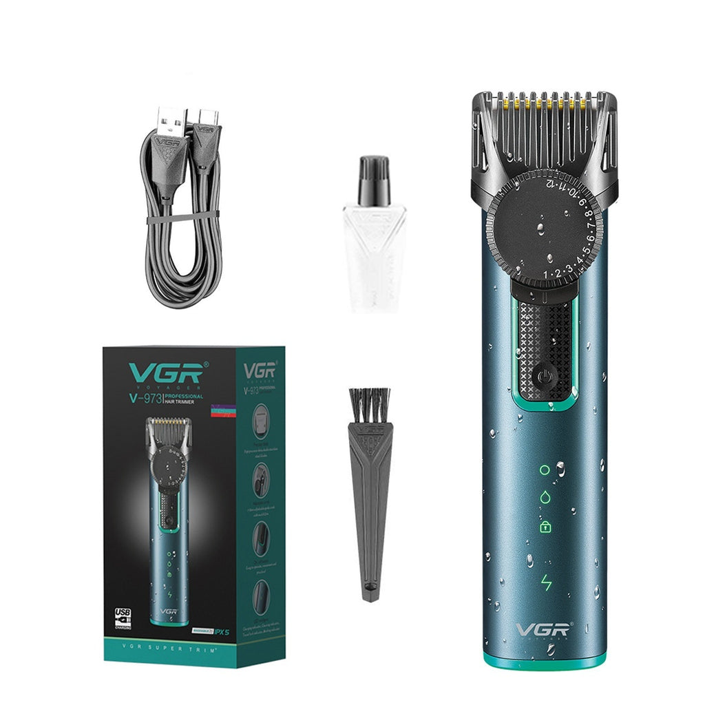 IPX5 Waterproof Electric Hair Clipper - Rechargeable Men's Beard Trimmer