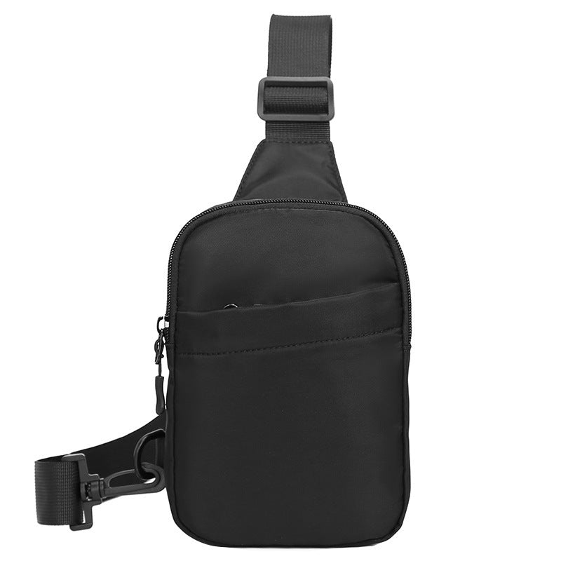 Mens Summer Sports Casual Chest Shoulder Bag Waterproof Oxford Cloth Black Crossbody For Leisure Travel