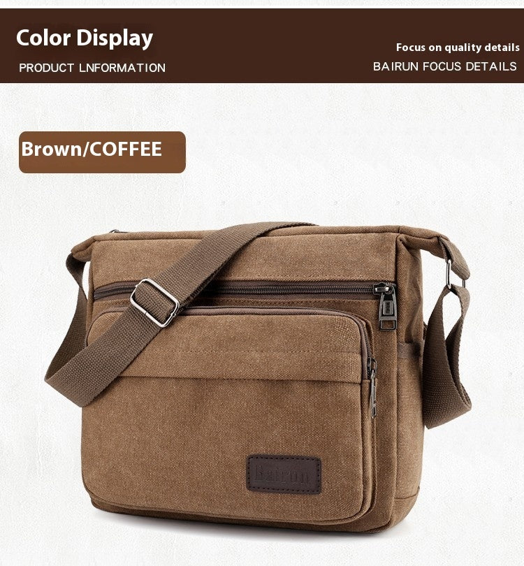 Men's Retro Leisure Crossbody Canvas Shoulder Bag For Outdoor Sports Travel Everyday Use