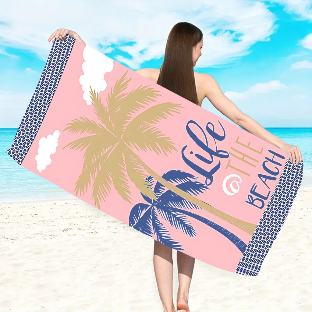 Quick-drying Microfiber Beach Bath Towel Double-sided Velvet