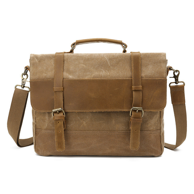 Boys Retro Postman Canvas One Shoulder Bag in Army Green Black Khaki Brown Lake Water Green