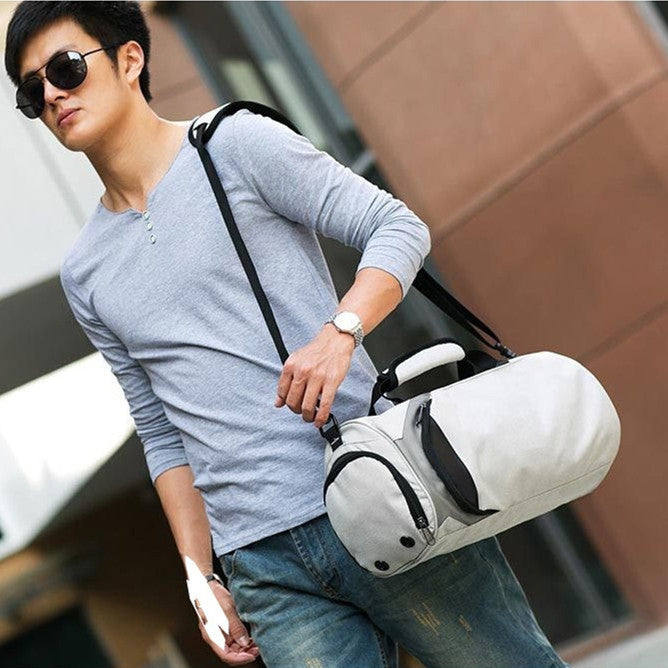 Men's Portable Color Blocked Travel Crossbody Bag for Leisure Travel with Polyester Lining