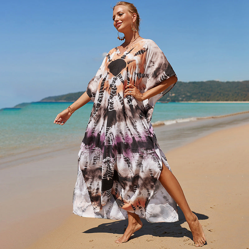Rayon Print Bikini Swimsuit Cover Up Sun Shirt