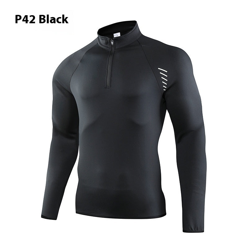 Unisex Half Zip Quick Dry Running Top For Outdoor Fitness And Cycling Available In Black Red Green Blue XS To XXXL