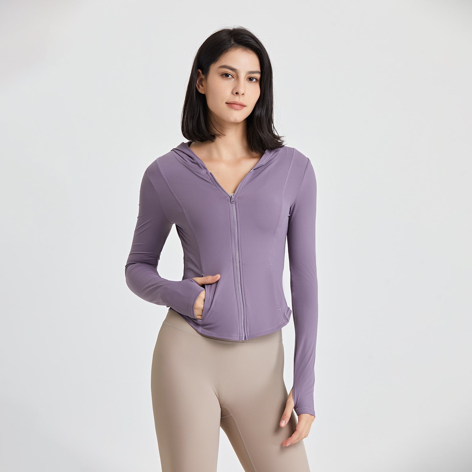 Nylon Hooded Running Top For Workout With Nylon Lining Available In Multiple Colors