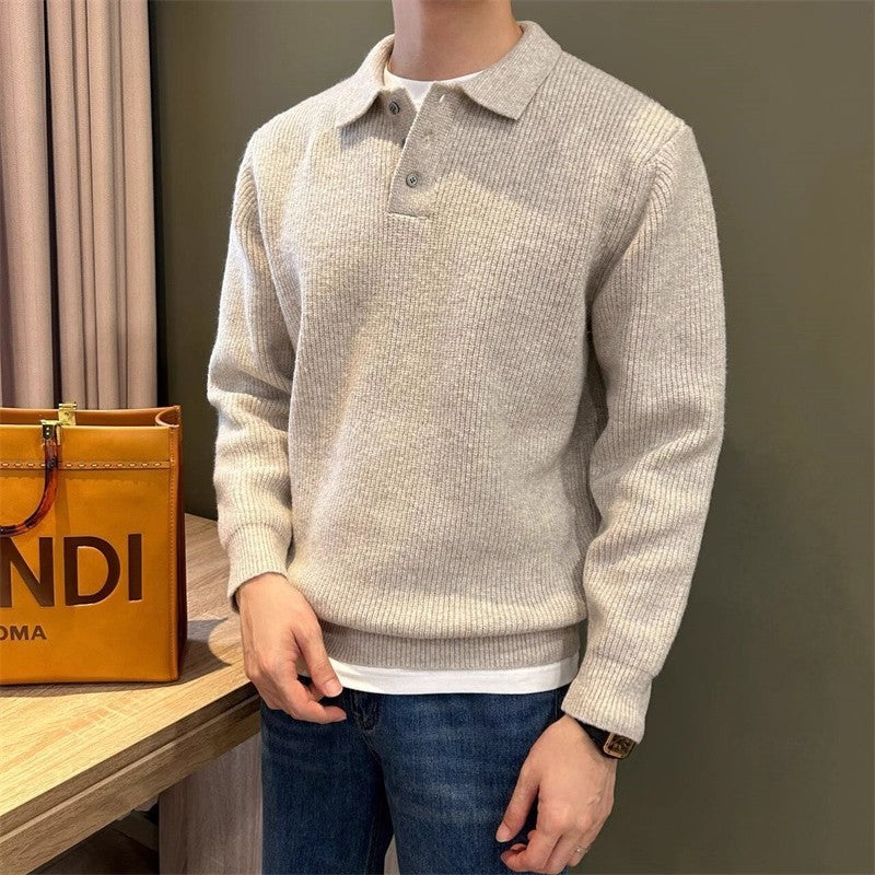 Lapel Knitwear Sweater Men's Business
