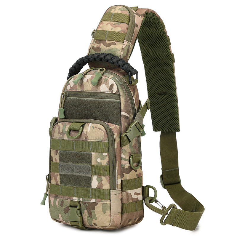 Camouflage Outdoor Chest Bag for Men Multifunctional Single Shoulder Nylon Breathable Comfort Carryall