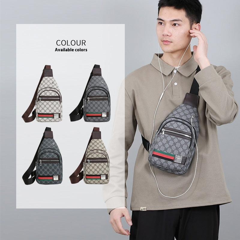New Contrast Color PU Soft Leather Chest Bag Crossbody For Men And Women Urban Travel Small Backpack