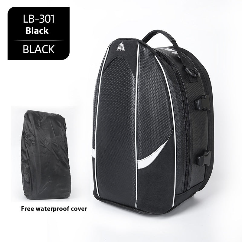 Multifunctional Motorcycle Hard Shell Rear Seat Messenger Bag EVA Oxford Cloth 37x21x17cm Red Black