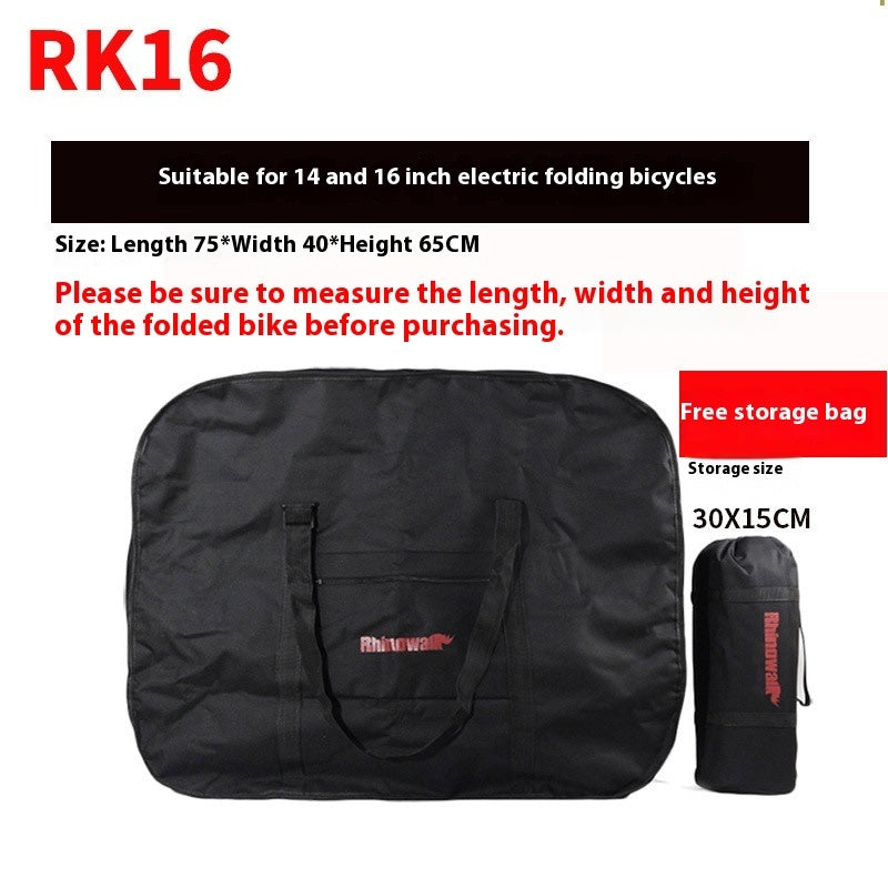 Folding Bicycle Portable Bag for Travel Luggage Case RK Series 14 16 20 26 Inch Black